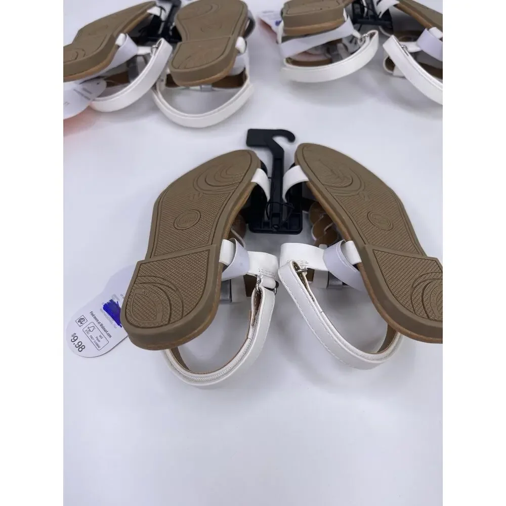 Wonder Nation Girls Braid Sandals Size 11 Color White /Silver New With Tag